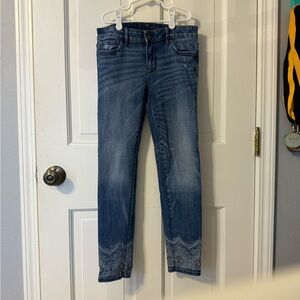 White House Black Market Skinny Crop Embellished Jean